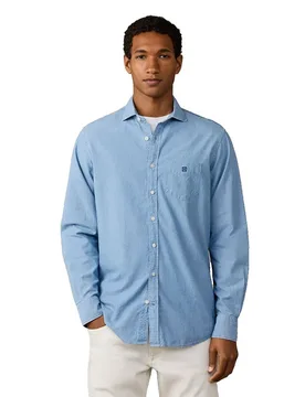 Camicia A Maniche Lunghe Hm3010769 Light Blue XL - Hackett - FashionsVida