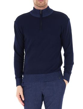 Maglione mezza zip BLU NAVY 3XL