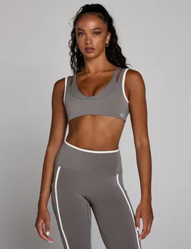 Sujetador deportivo de doble capa con contraste Velocity para mujer de MP - ceniza - XS - MyProtein - FashionsVida