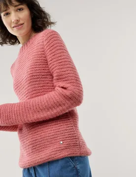 KERO Alpaka-Pullover, noch offen: Größenlauf, Farbe Rosa, 48, aus der Strickmanufaktur KERO kuscheliges Alpaka Damen - Walbusch - FashionsVida