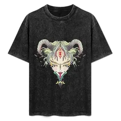 Crazy Witch Demon Girl With Third Eye T-Shirt Stretch Fabric Comfort T-Shirt