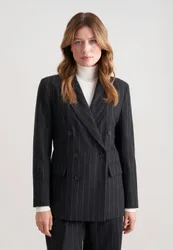 Zweireihiger Blazer aus Flanell mit Nadelstreifen Grau 40