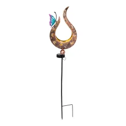 Solar-LED-Gartenstecker „Flammenschmetterling“ gold