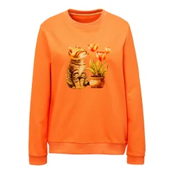 Sweatshirt „Kater Carlo“ orange M Damen