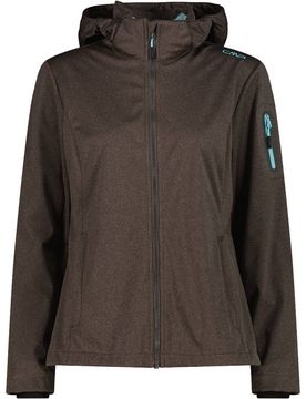 Woman jacket zip hood chaqueta softshell mujer Marron (44)