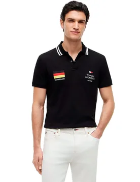 Polo à Manches Courtes Standard Country Germany Regular Fit Black M - Tommy hilfiger - FashionsVida
