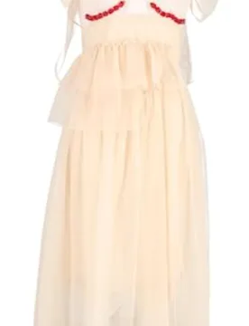 Simone Rocha Beige Mesh Midi Dress - Simone Rocha - FashionsVida