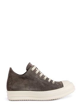 Women's Low-Top Suede Sneakers with Lace-Up Closure and Shark-Tooth Toe Caps