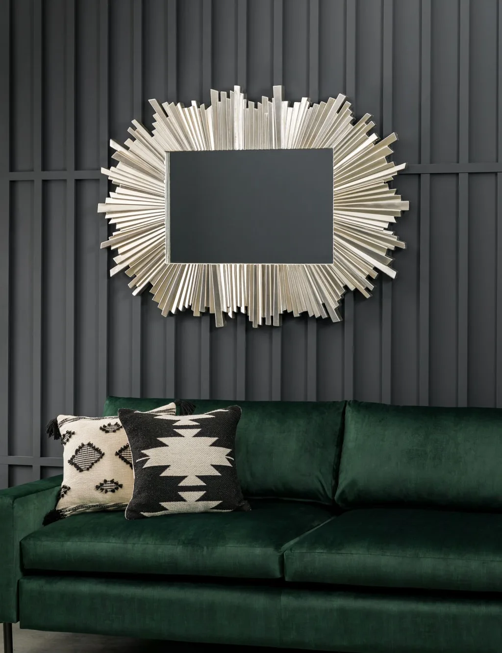 Herzfeld Extra Large Rectangular Wall Mirror Silver Unisex - Gallery Direct - FashionsVida