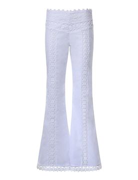 Pantaloni Vianora in voile di cotone e pizzo