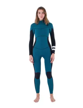 Combinaison En Néoprène à Manches Longues Et Fermeture éclair Sur La Poitrine Plus 3/2 Mm Black / Sky Blue 10 - Hurley - FashionsVida
