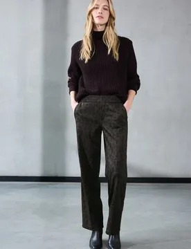 Street One Straight Leg Leo Hose female Braun - Street One Studio - FashionsVida