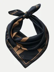 Printtuch aus fließendem Satin Aditha Blau