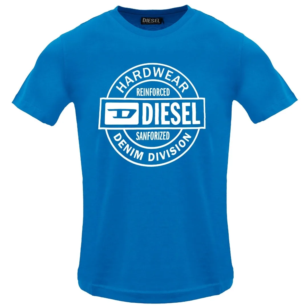 Mens Hardware Circle Blue Sapphire T-Shirt Cotton - Size Medium - Diesel - FashionsVida