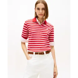 Polo de mujer de lyocell con cremallera y logo bordado