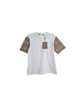 White cotton jersey & vintage check Carrick oversize T-shirt - Burberry - FashionsVida