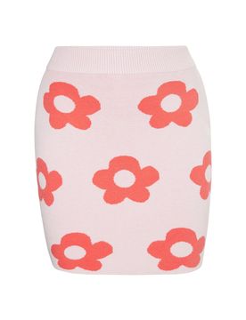 Swirly Falda rosa / rojo