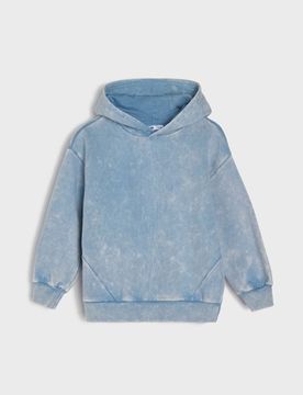 Felpa con cappuccio con effetto slavato - grey blue