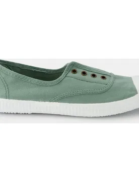 Zapatillas de lona infantil en azul marino con cierre elástico - Victoria - FashionsVida