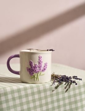 Tazza con motivo lavanda - lavanda