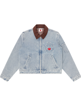 Team Ic Cropped Work Jacket - Light Wash