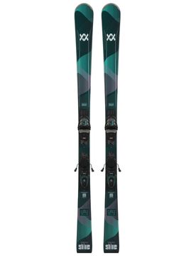 Ski Set inkl. Bdg. Pistenski Shine 76 + Vmot 10 W 2026 für Damen aus Wolle Größe 154 cm Grün