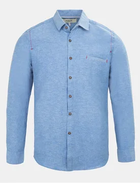 Mens Plain Shirt In Light Blue - Size 3xl - Firetrap - FashionsVida