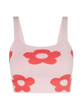 Swirly Top rosa claro / rojo