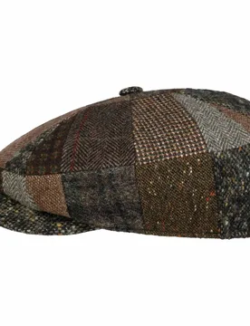Mindell 8 Panel Patchwork Flat Cap by - brown - Size: L (58-59 cm) - Lierys - FashionsVida