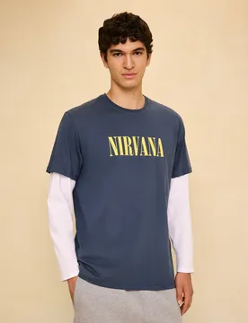 Camiseta de hombre de manga corta de Nirvana - Easy Wear - FashionsVida