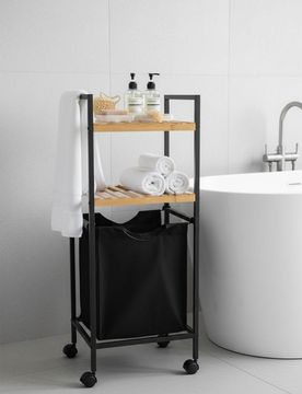 Mensola da bagno a due livelli - nero