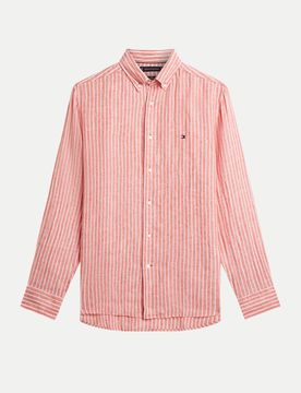 Leinenhemd mit Streifenmuster Rosa M