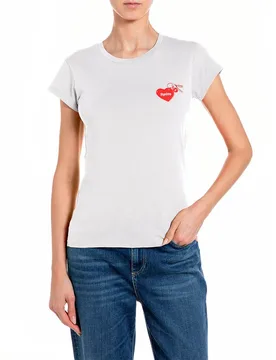 T-shirt à Manches Courtes W3397g.000.20994 Off White L - Replay - FashionsVida