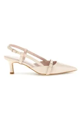 Scarpe slingback panna a punta con cinturini 3790 38
