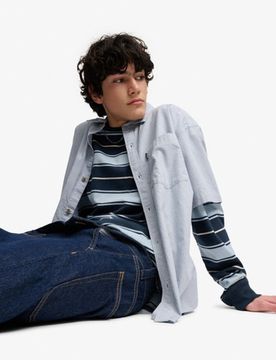Superdry Herren Bench Skater Check Kurzarmhemd Light Blue - Größe: S