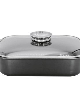 Aromabräter 5,5 l mit Glasdeckel & Aromaknopf 34,5 cm