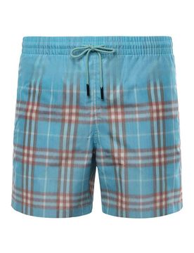 Boxer da bagno con motivo a quadri sbiaditi