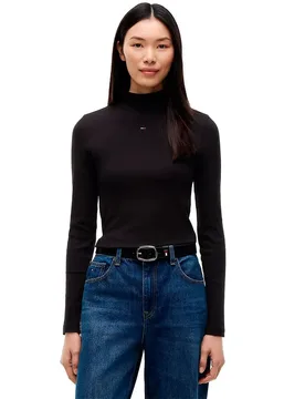 T-shirt à Manches Longues Et Col Montant Dw0dw19830 Black XL - Tommy Jeans - FashionsVida