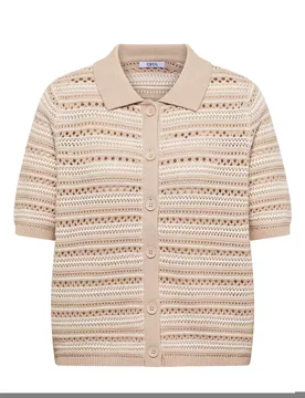 EO_tructure tripe Polo Card female - S - FashionsVida