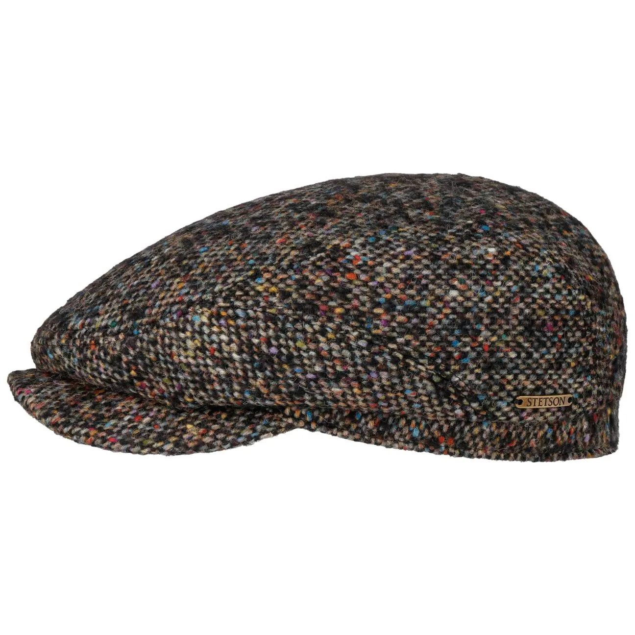 Irish Wool Flat Cap by - black - Size: 55 cm - Stetson - FashionsVida