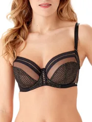 Womens Contradiction Non Padded Balcony Bra - Black/silver Nylon - Size 32d