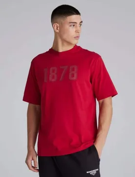 Manchester United Mens 1878 T-Shirt Red L - Raw - FashionsVida