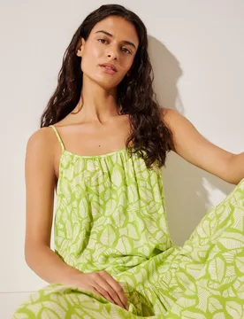 Vestido largo estampado hojas - Easy Wear - FashionsVida