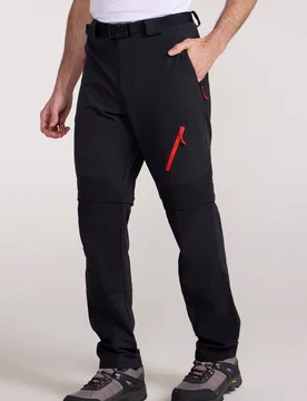 Forest Trekking Mens Zip Off Trousers - Black - Black - Size: W34 - Mountain Warehouse - FashionsVida