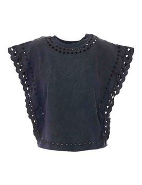 T-shirt Odyle nera sbiadita