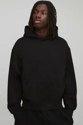 Herren Basic Oversize Boxy Hoodie Sweatshirt Black Größe Large