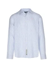 Camisa de lino azul claro XL