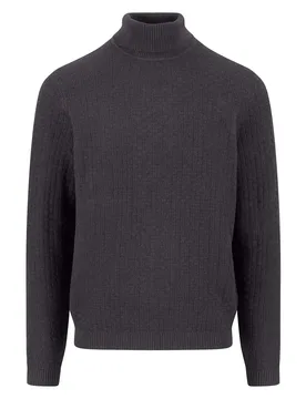 Maglione A Collo Alto 150866 Charcoal XL - Fynch Hatton - FashionsVida