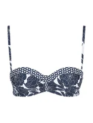 Bikiní bandeau con aros para mujer azul oscuro 36C