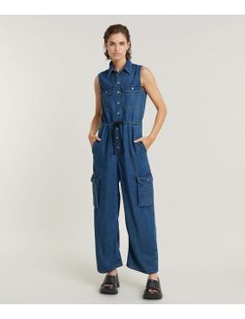 Para mujer. D24397-D548-G645 Mono Soft Utility (M), Casual, Sin mangas / Tirantes, Lyocell